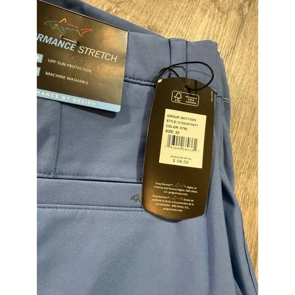 Greg Norman Mens Performance Stretch Golf Shorts Blue Size 32 G7S25XTH677 NEW - Picture 2 of 10